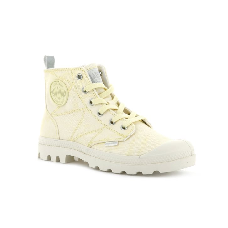 Palladium Pampa Zip Desertwash Women's Boots Light Yellow | UK O671-FVO